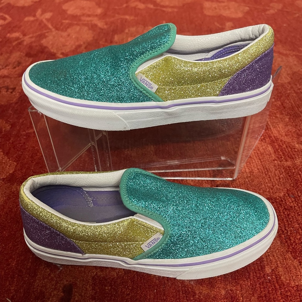 WMNS Mermaid Glitter Vans Slip Ons.
